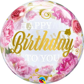 22" BIRTHDAY TO YOU PEONIES BUBBLE