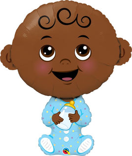 38" Boy Brown Skin Tone Foil Balloon