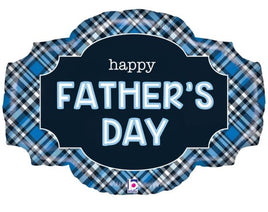 32" FATHER'S DAY PLAID FOIL BALLOON