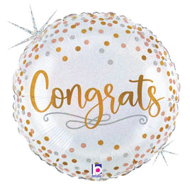 18" CONGRATS CONFETTI FOIL BALLOON