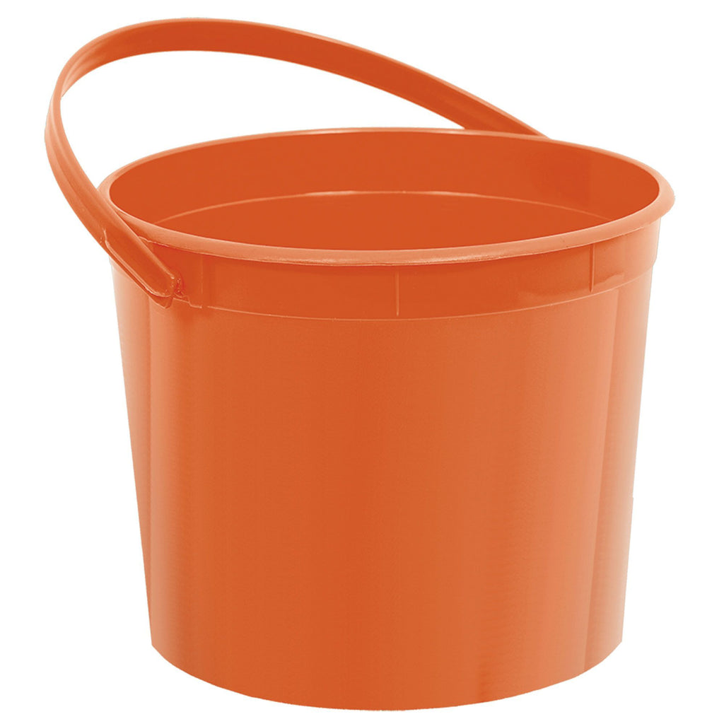 Plastic Bucket With Handle – Orange – The Party Starts Here
