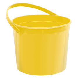 YELLOW PLASTIC BUCKET WITH HANDLE  1 CT. 