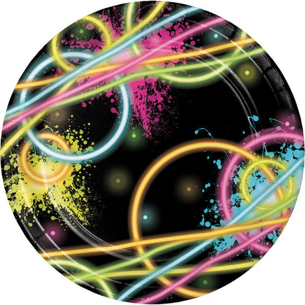 7 in. Glow Party Paper Plate 8 ct 