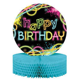 Glow Party Happy Birthday Honeycomb Centerpiece 1 ct 