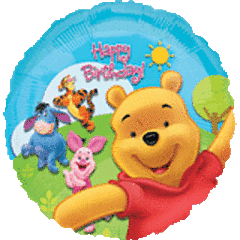 18" POOH & FRIENDS SUNNY BIRTHDAY