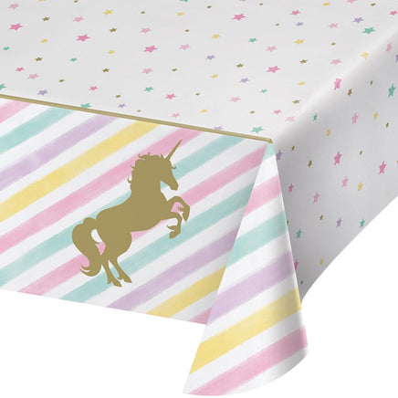 Unicorn Sparkle Plastic Tablecover 54 in. X 102 in. 1 ct. 