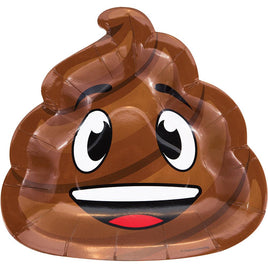 9 in. Poop Emojions Shaped Paper Plate 8 ct 