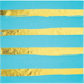BERMUDA BLUE 3 PLY. FOIL STAMP LUNCH NAPKINS 16 CT. 