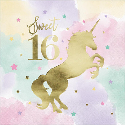 Unicorn Sparkle 1st Lunch Napkins 16 ct.