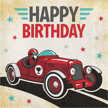 VINTAGE RACE CAR LUNCH NAPKINS  16 CT. 