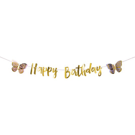 Butterfly Shimmer Foil Letter Ribbon Banner