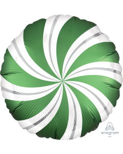 18" Satin Candy Swirls Emerald Pkg