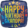 17" HAPPY BIRTHDAY GRANDPA BLUE RAINBOW