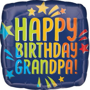 17" HAPPY BIRTHDAY GRANDPA BLUE RAINBOW