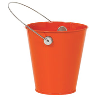 ORANGE METAL BUCKET WITH HANDLE  1 CT. 