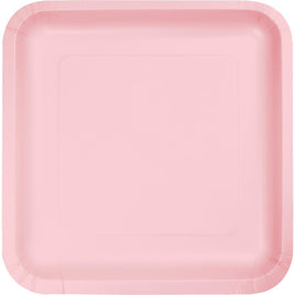 CLASSIC PINK SQUARE PAPER DESSERT PLATES 18 CT. 