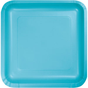 BERMUDA BLUE SQUARE PAPER DESSERT PLATES 18 CT. 