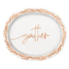 Elegant Thanksgiving "Gather" Oval Plates  8ct - Foil Stamping