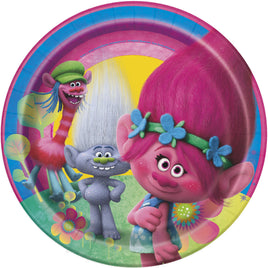 Trolls Round 7" Dessert Plates  8ct