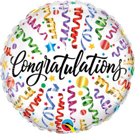 18" Congrats Streamers Foil Balloon