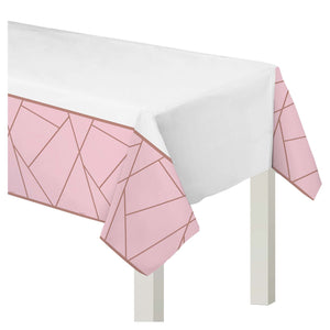 Blush Wedding Plastic Table Cover