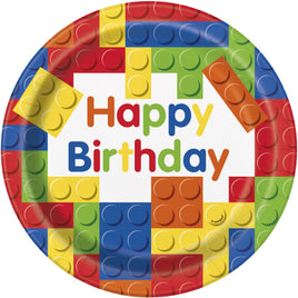 Building Blocks Dinner Birthday Plates 8 ct. 