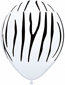 11" Zebra Stripes Latex Balloons 50 ct.