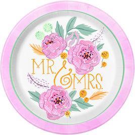 9 in. Floral Bridal Plates 8 ct 