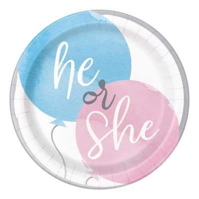 Gender Reveal Party Round 7" Dessert Plates 8ct