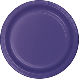 7 in. Purple Paper Dessert Plates 24 ct 