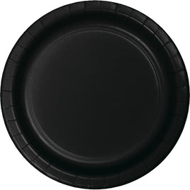 7 in. Black Paper Dessert Plates 24 ct