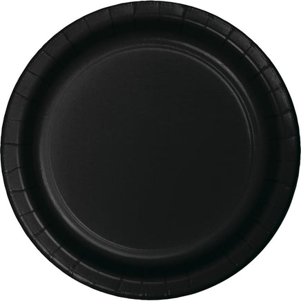 7 in. Black Paper Dessert Plates 24 ct