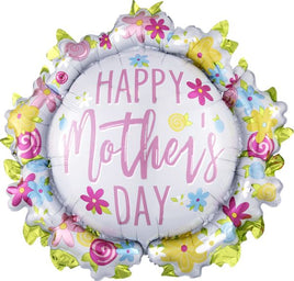 30" HAPPY MOTHER'S DAY WREATH FOIL BALLOON