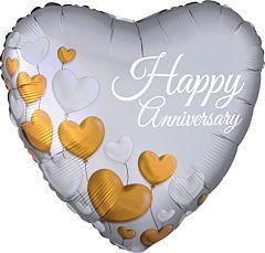 HAPPY ANNIVERSARY PLATINUM HEARTS