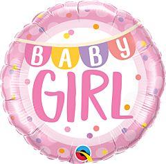 18" BABY GIRL BANNER/DOTS