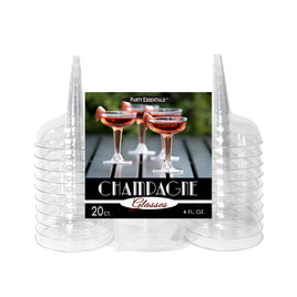 4 oz. 2 pc. Champagne Glasses - Clear 20 Ct.