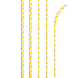 PAPER STRAWS BUS YELLOW AND WHITE 24 CT