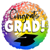 18" GRAD CAPS AND CONFETTI FOIL BALLOON