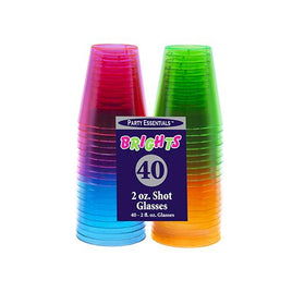 2 oz. Shot Glasses - Assorted Neons 40 Ct.