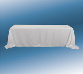 90"x132"  White Rectangle Poly Tablecloth Full Drop