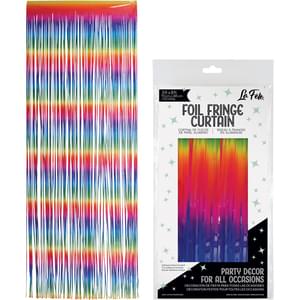 RAINBOW FOIL FRINGE CURTAIN 36" X 96"