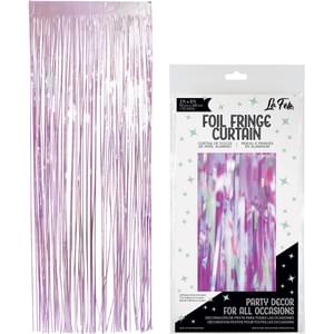 PURPLE IRIDESCENT FOIL FRINGE CURTAIN 36" X 96"