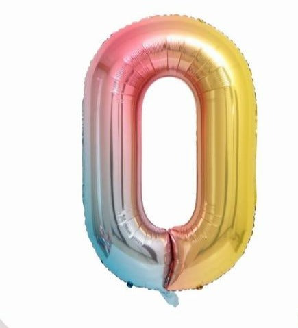 34" RAINBOW NUMBER MYLAR/FOIL BALLOON