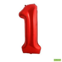 34" RED NUMBER MYLAR/FOIL BALLOON