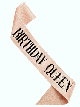 Rose Gold Birthday Queen Sash