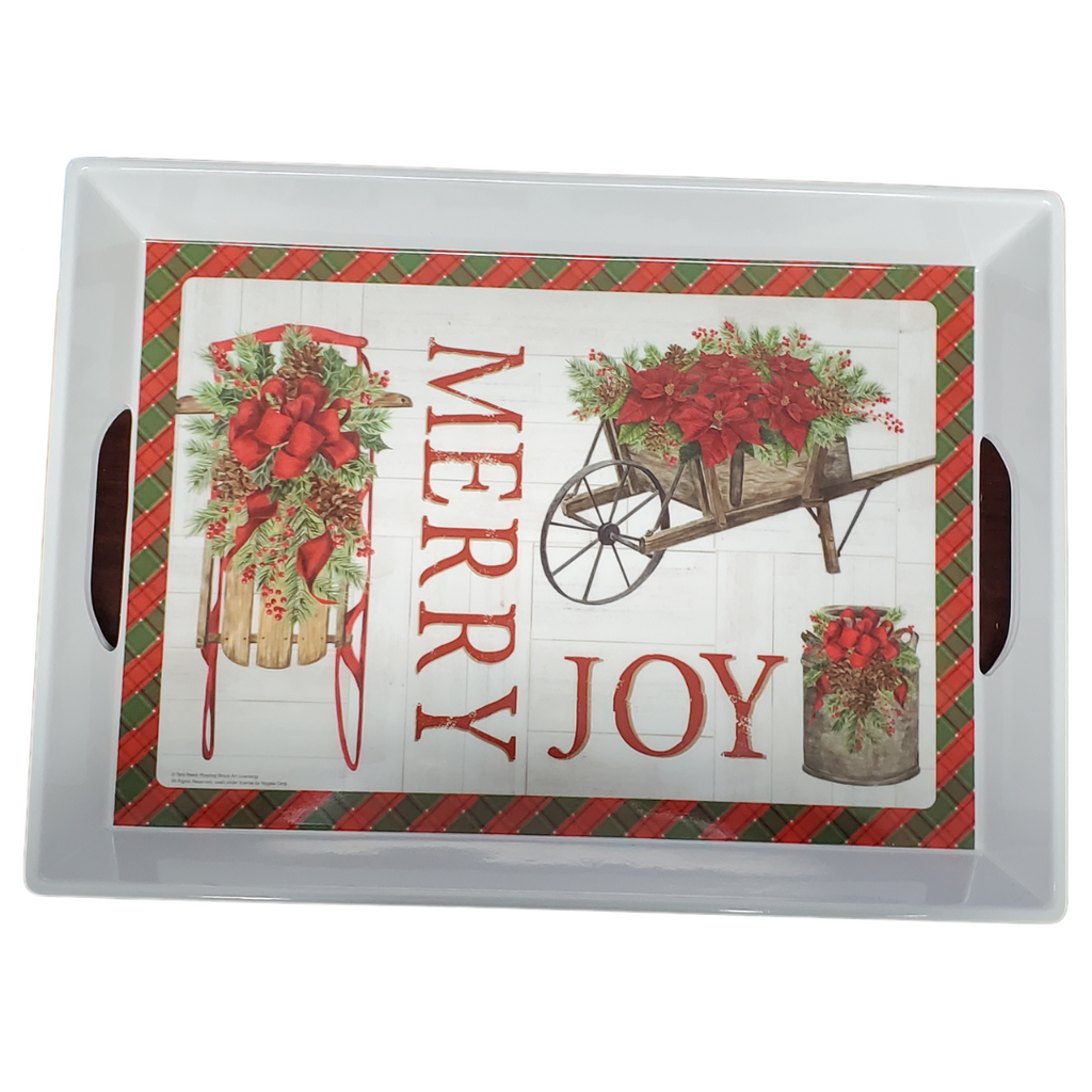 Christmas Melamine Tray with Handles