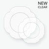 Scalloped Clear, Silver Plastic Plates | 10 Pack