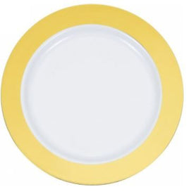 6" WHITE PLATE W/ SOLID GOLD HOT STAMP- 12 CT